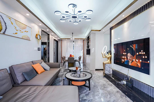 99㎡四居室，流行定制家具+靈動配色，打造不同生活體驗